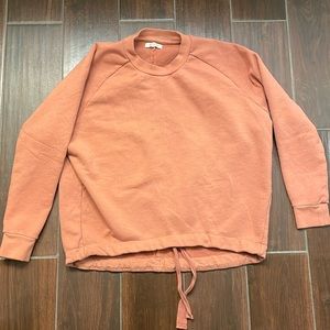 Xs crew neck Madewell front tie sweatshirt pink salmon coral extra small